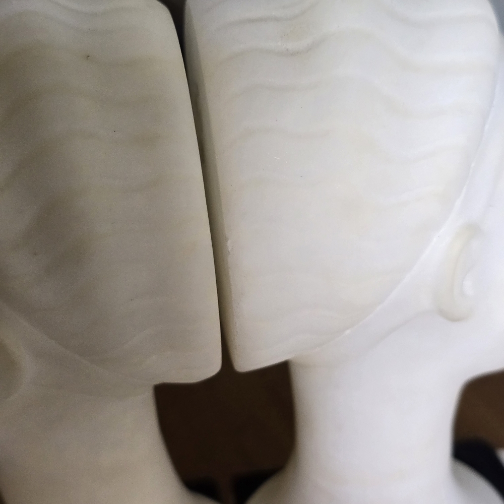 Vintage Italian Alabaster Bust Bookends – Mid Century Modern Shelf Decor” - Picture 5 of 10